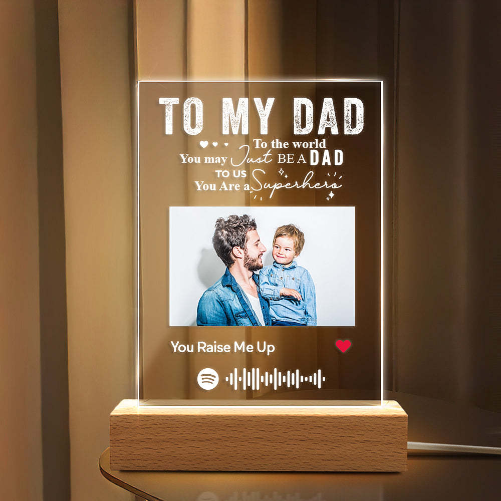 TO MY DAD - Personalized Spotify Code Music Plaque Night Light
