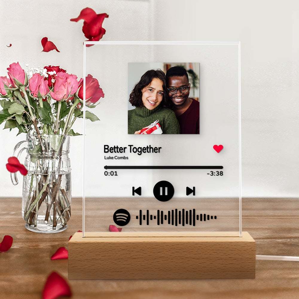 Custom Spotify Code Music Plaque Glass Gifts For Couple Personalized Music Gift For Friend