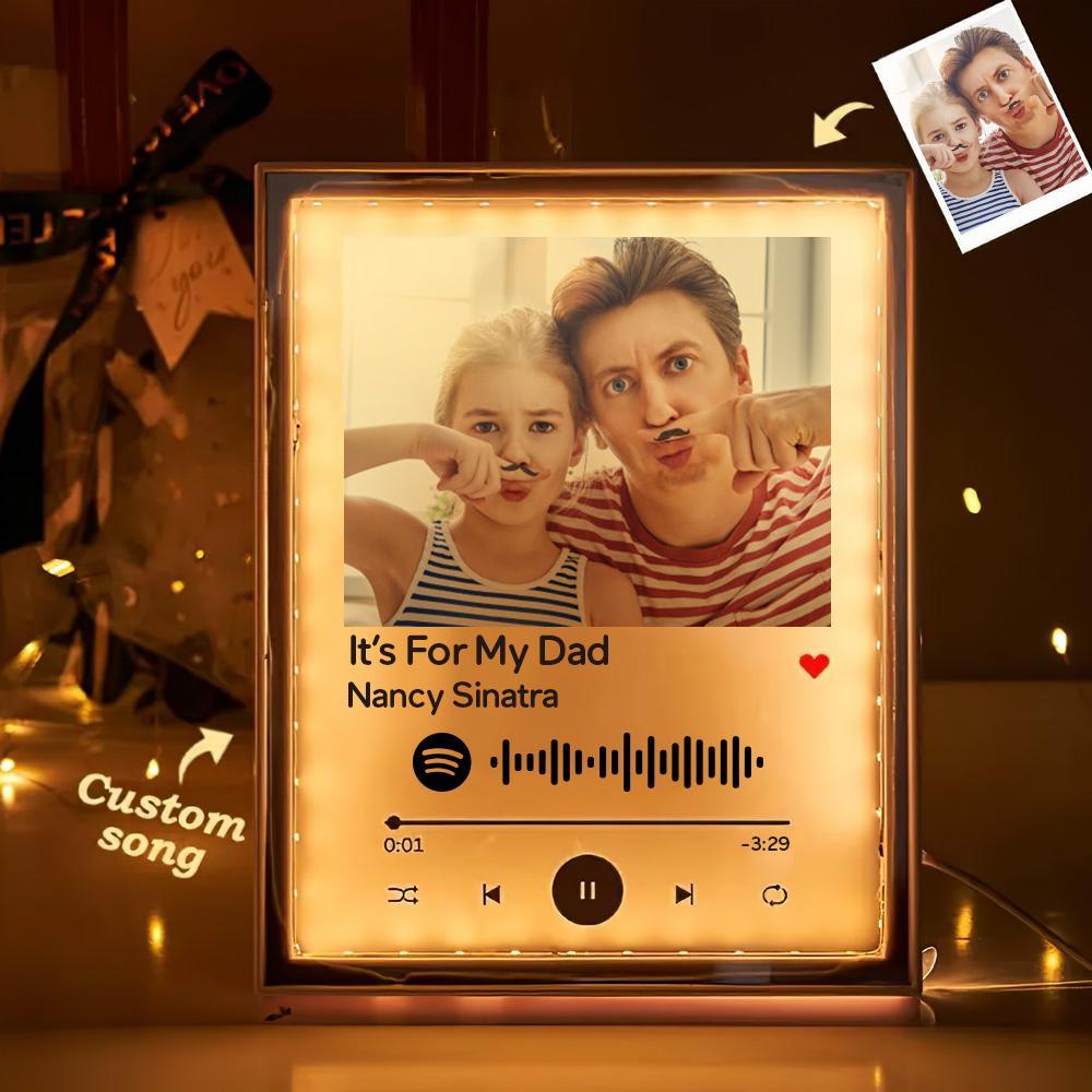 Custom Scannable  Music Code Acrylic Glass Plaque/Keychain/Night Light Father's Day Gift