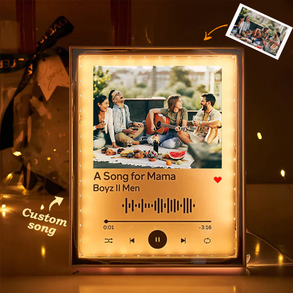 Scannable Custom Spotify Code Night Light Mirror Music Home Gifts For Best Friend