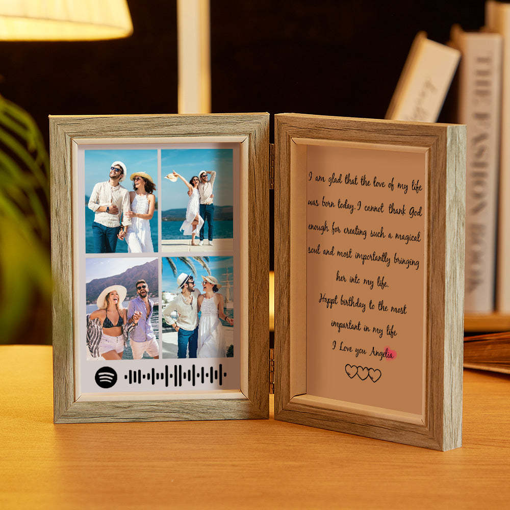 Scannable Custom Spotify Photo Frame Custom Engraved Creative Wooden Gifts