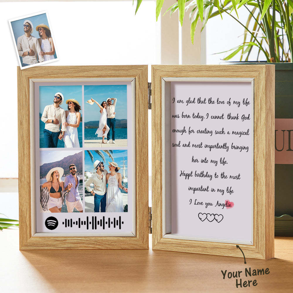 Scannable Custom Spotify Photo Frame Custom Engraved Creative Wooden Gifts