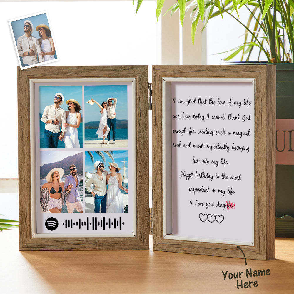 Scannable Custom Spotify Photo Frame Custom Engraved Creative Wooden Gifts
