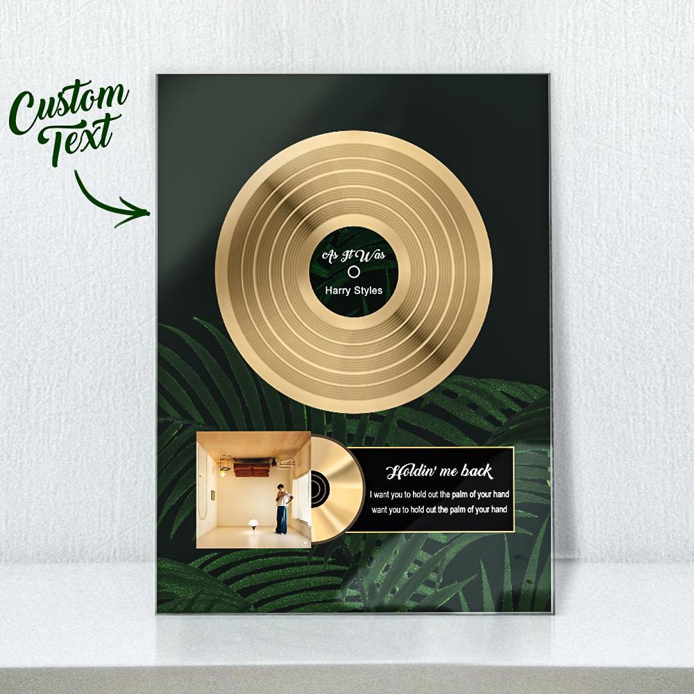 Personalized Plaque Custom Plaque Vinyl Record Plaque Framed Poster Award Custom Vinyl Music Gift