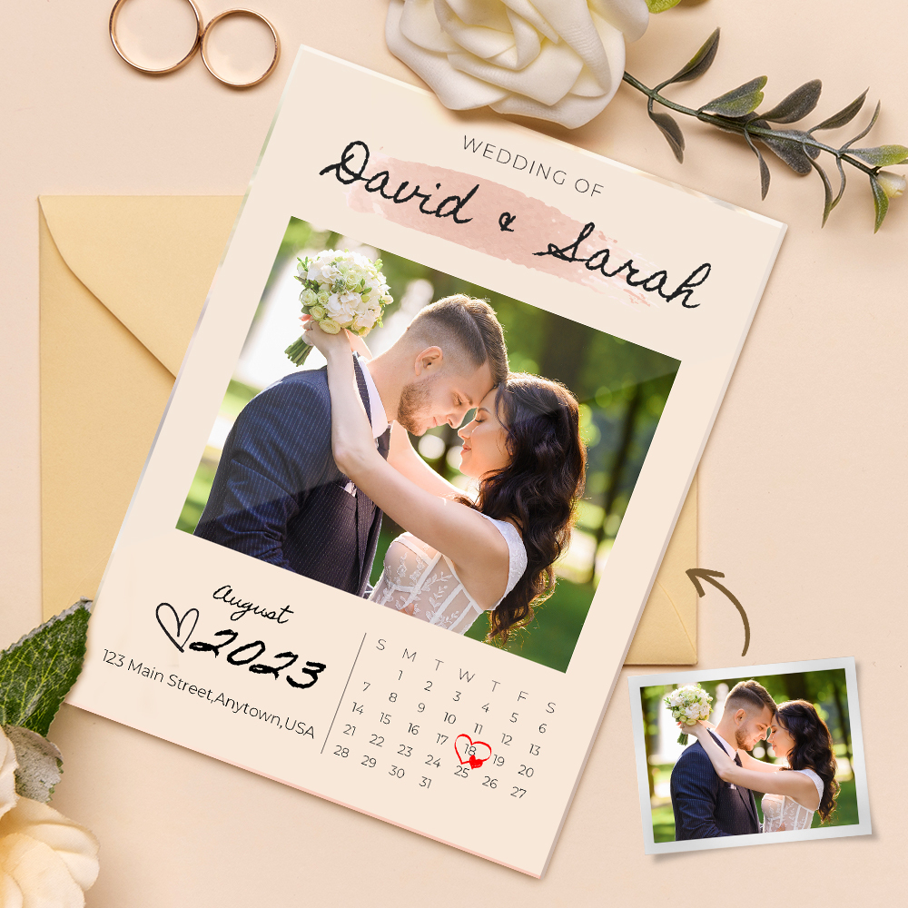 Custom Wedding Invitation Plaque Custom Photo Plaque Invitation Card