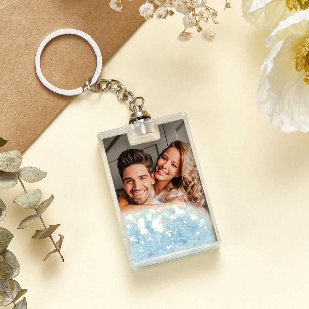Custom Photo Illuminated Quicksand Keychain Gift for Any Occasion -