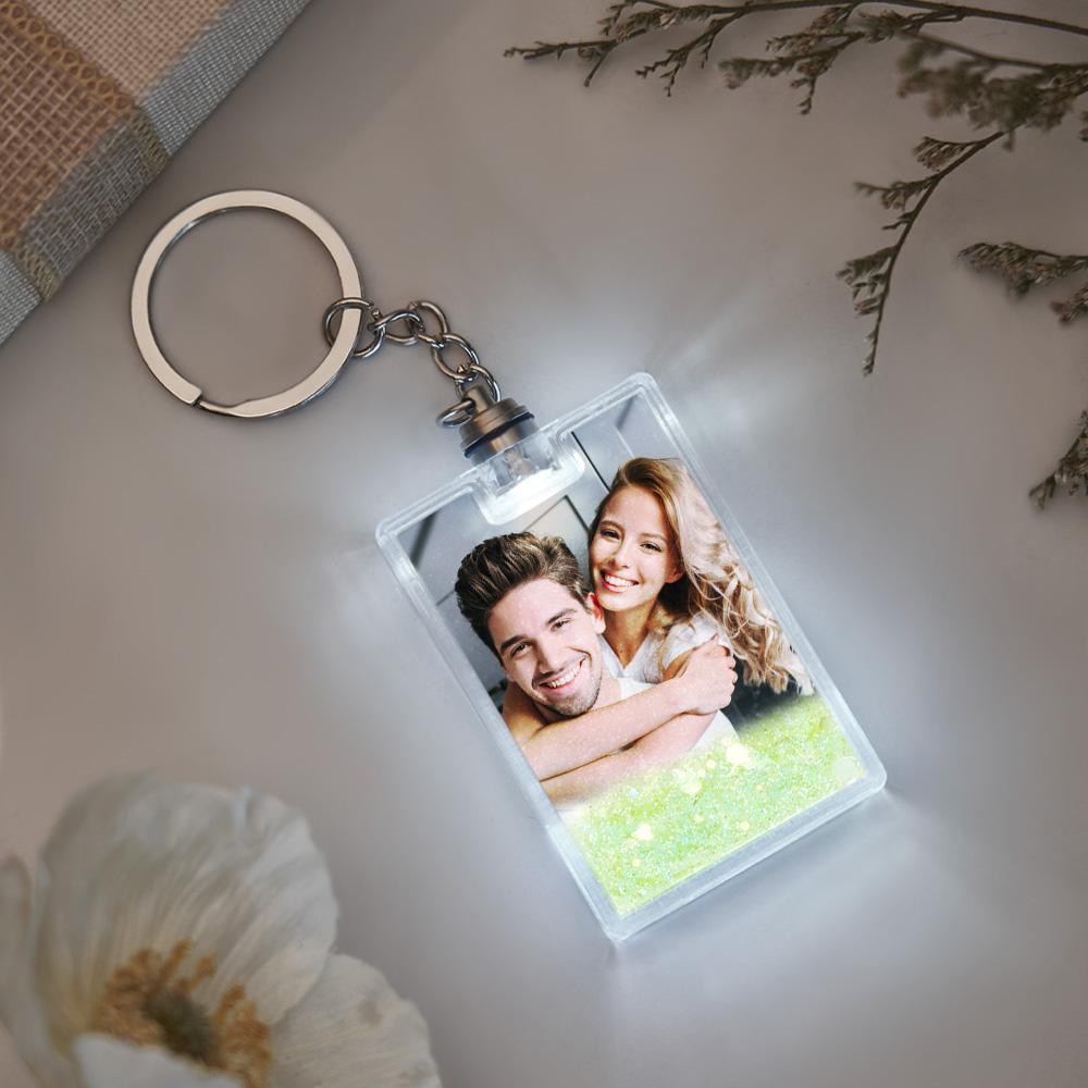 Custom Photo Illuminated Quicksand Keychain Gift for Any Occasion -