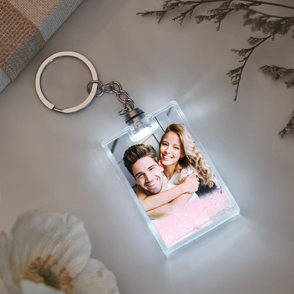 Custom Photo Illuminated Quicksand Keychain Gift for Any Occasion -