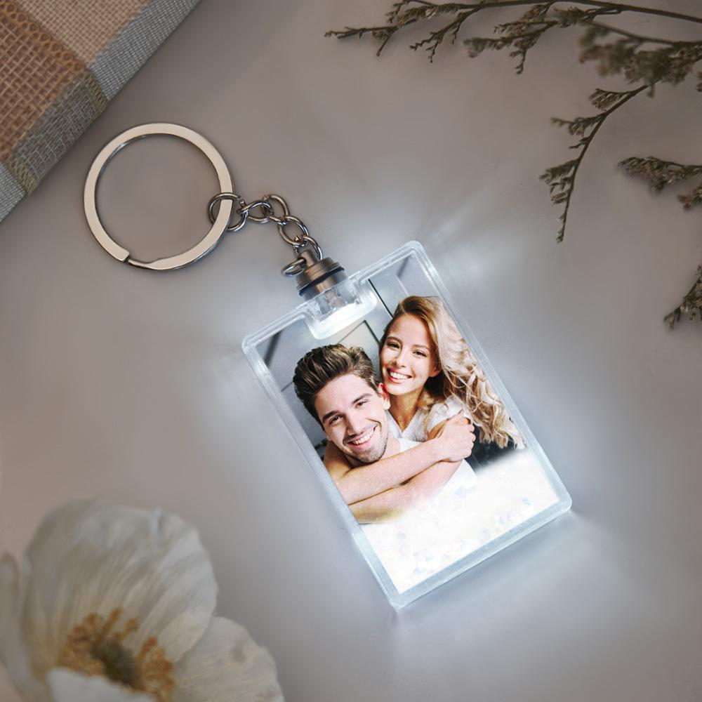 Custom Photo Illuminated Quicksand Keychain Gift for Any Occasion -
