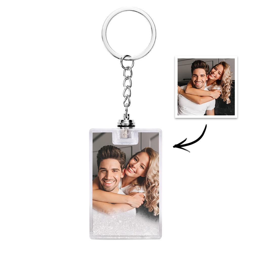 Custom Photo Illuminated Quicksand Keychain Gift for Any Occasion -