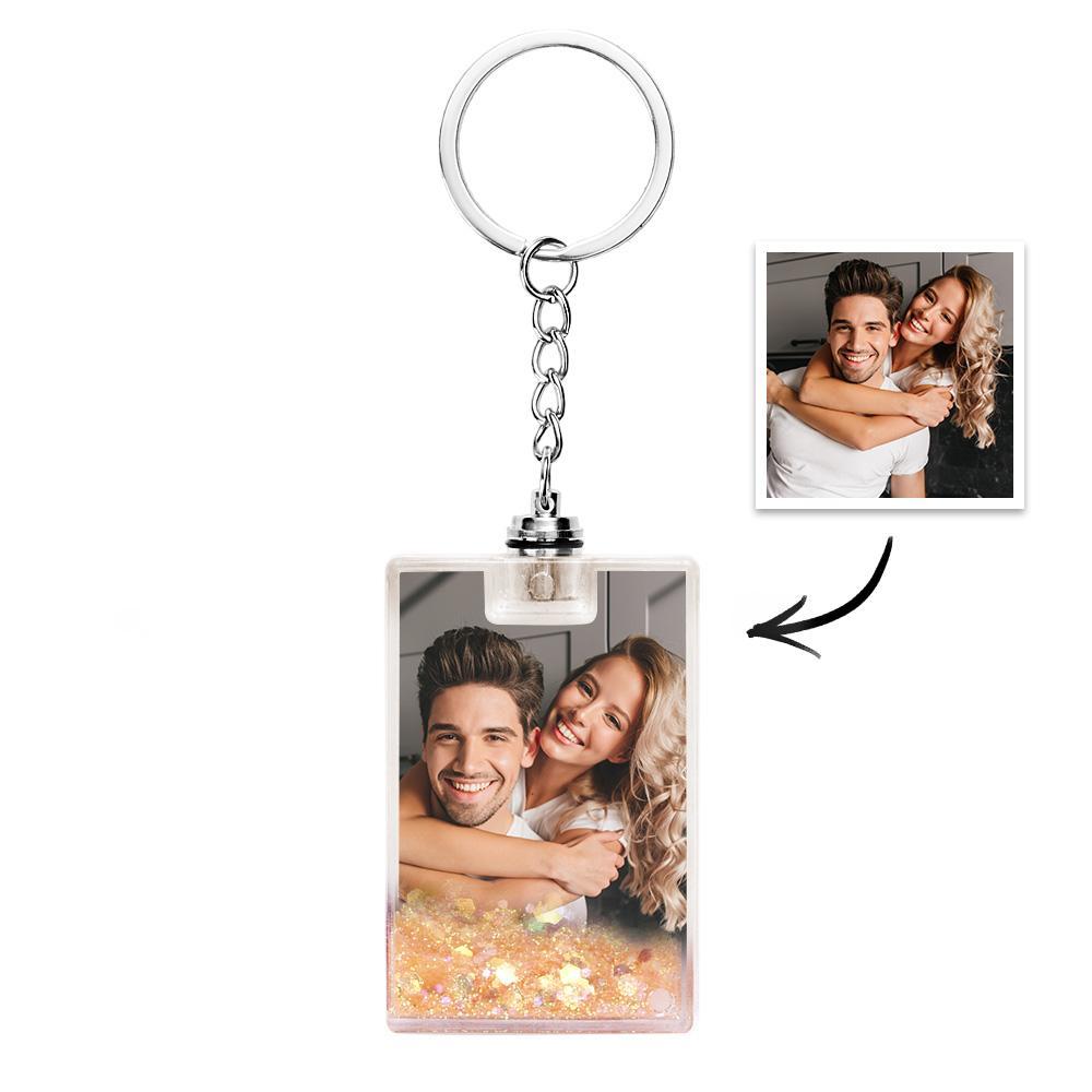 Custom Photo Illuminated Quicksand Keychain Gift for Any Occasion -