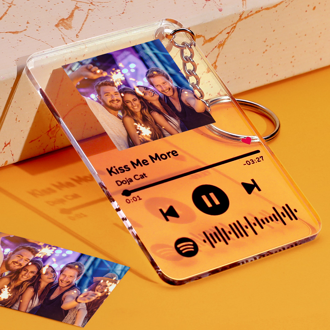 Custom Spotify Code Music Keychain (2.1in x 3.4in) Gift For Friend