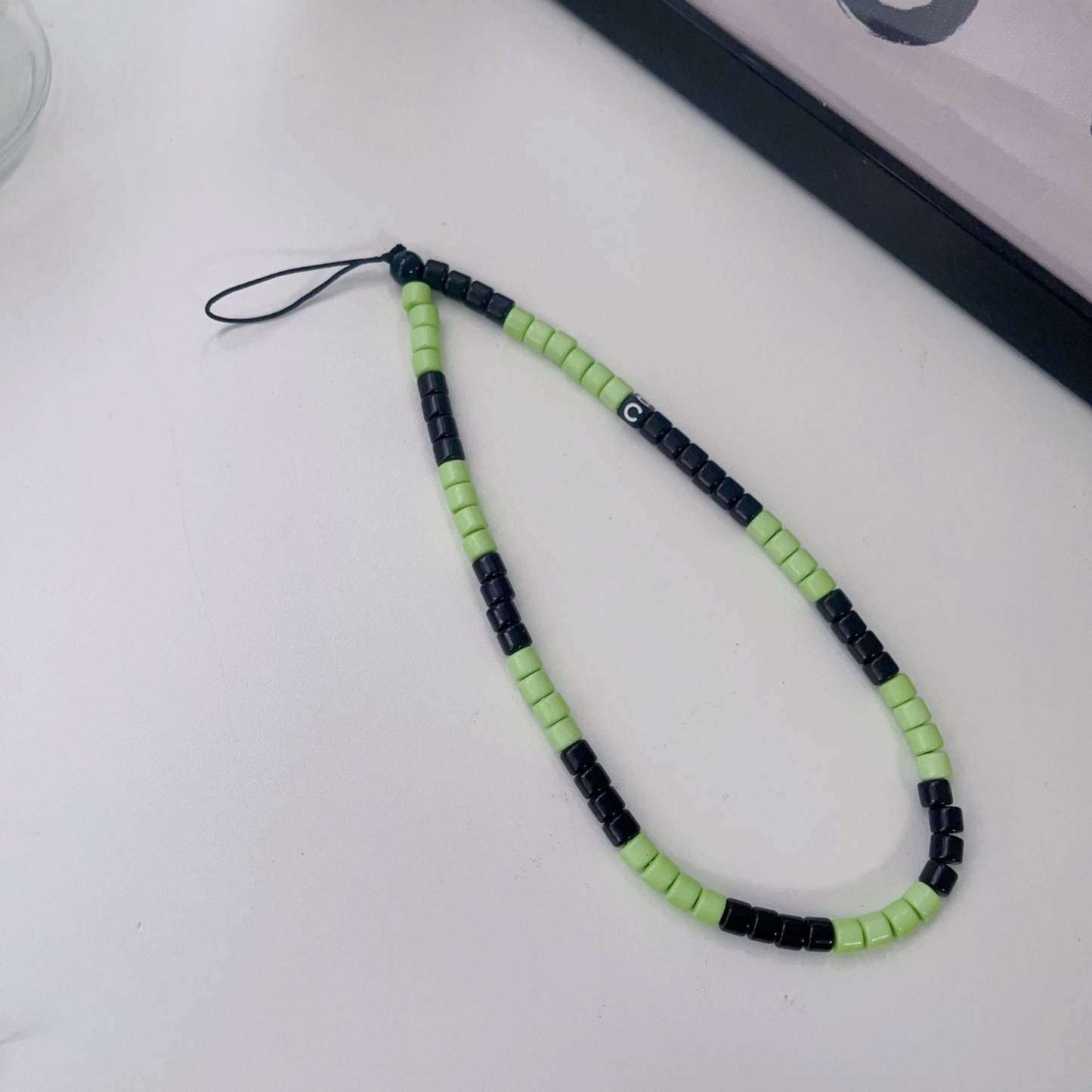 Green and Black Roller Ball Phone Charm Special Gift