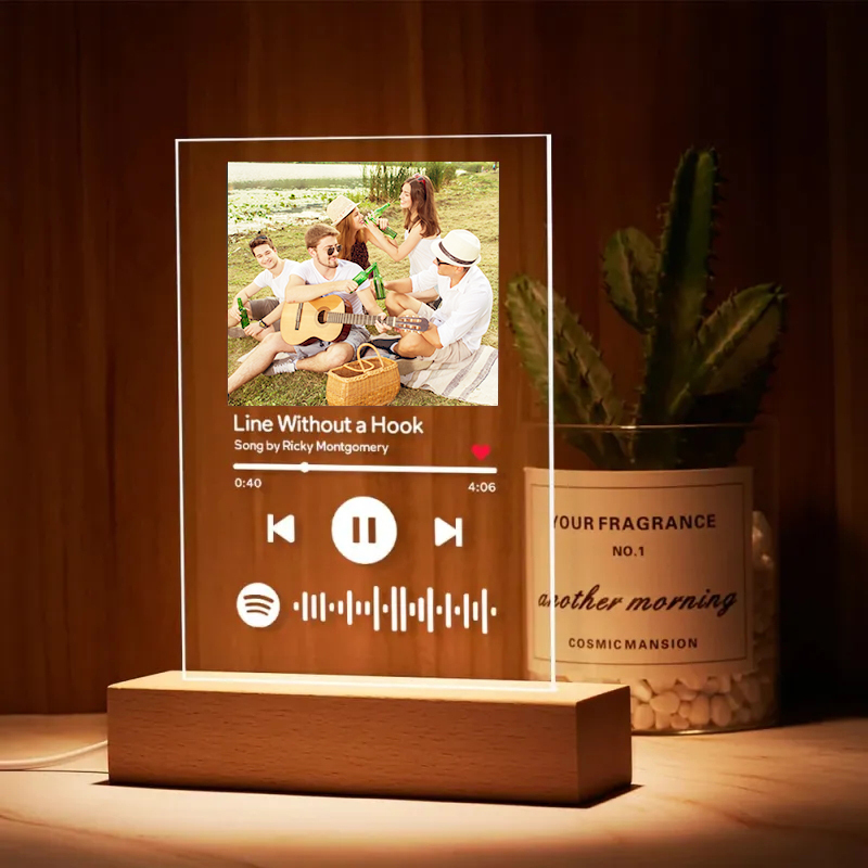 Custom Spotify Code Acrylic Nightlight/Plaque/Keychain Personlized Gift For Friend