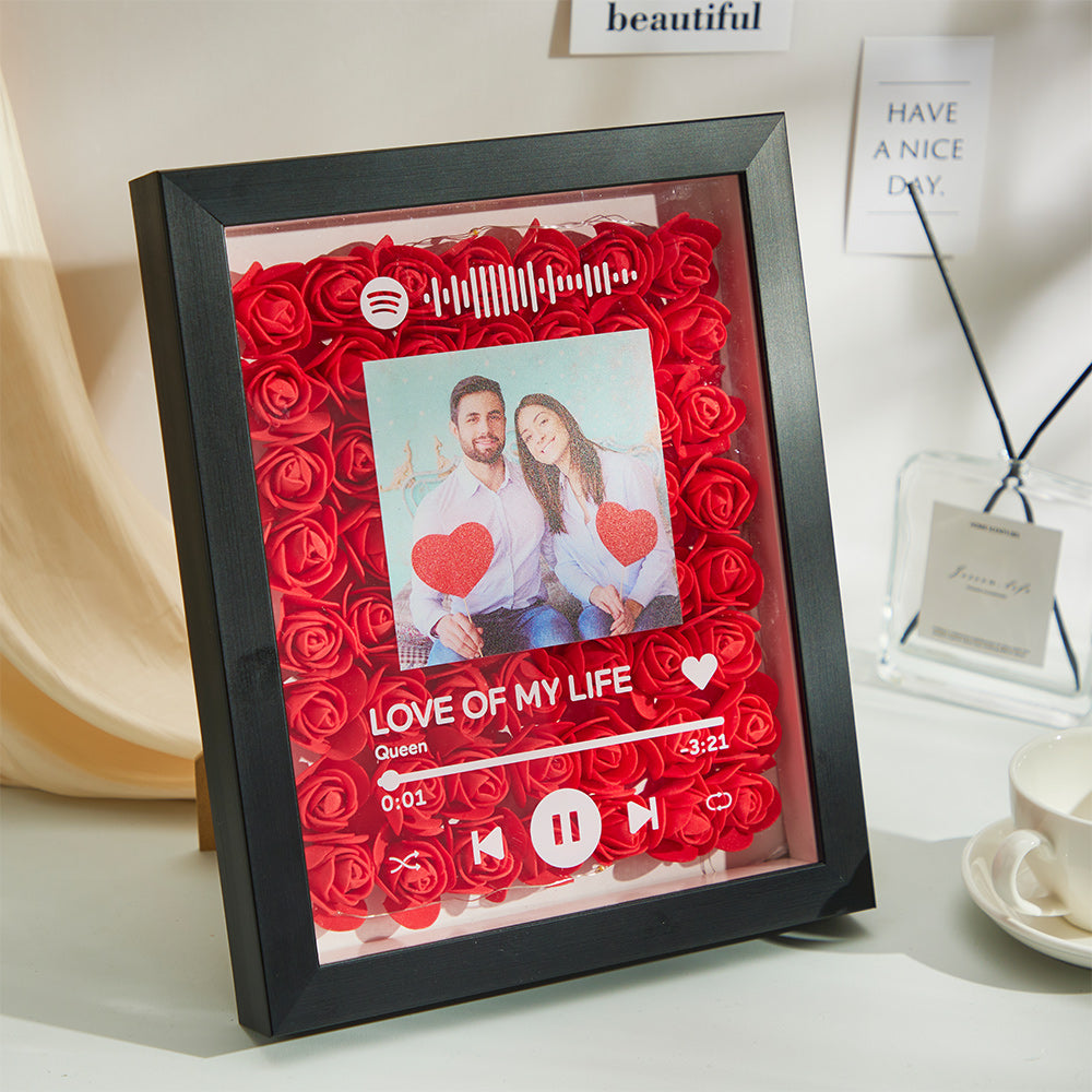 Custom Scannable Spotify Code Night Light Rose Ornament Couple Gifts