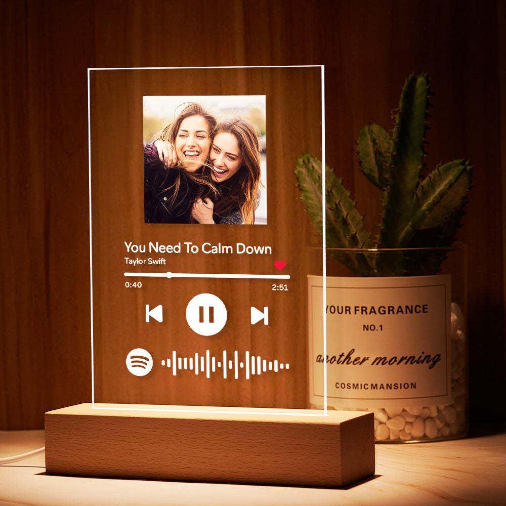 Custom Scannable Spotify Code Music Acrylic Glass Night Light Gift For LGBT	 Custom Rainbow Gifts