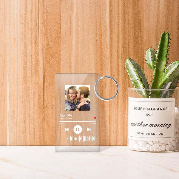 Custom Song Code Music Plaque Keychain Anniversary Ideas Gifts for Girlfriend