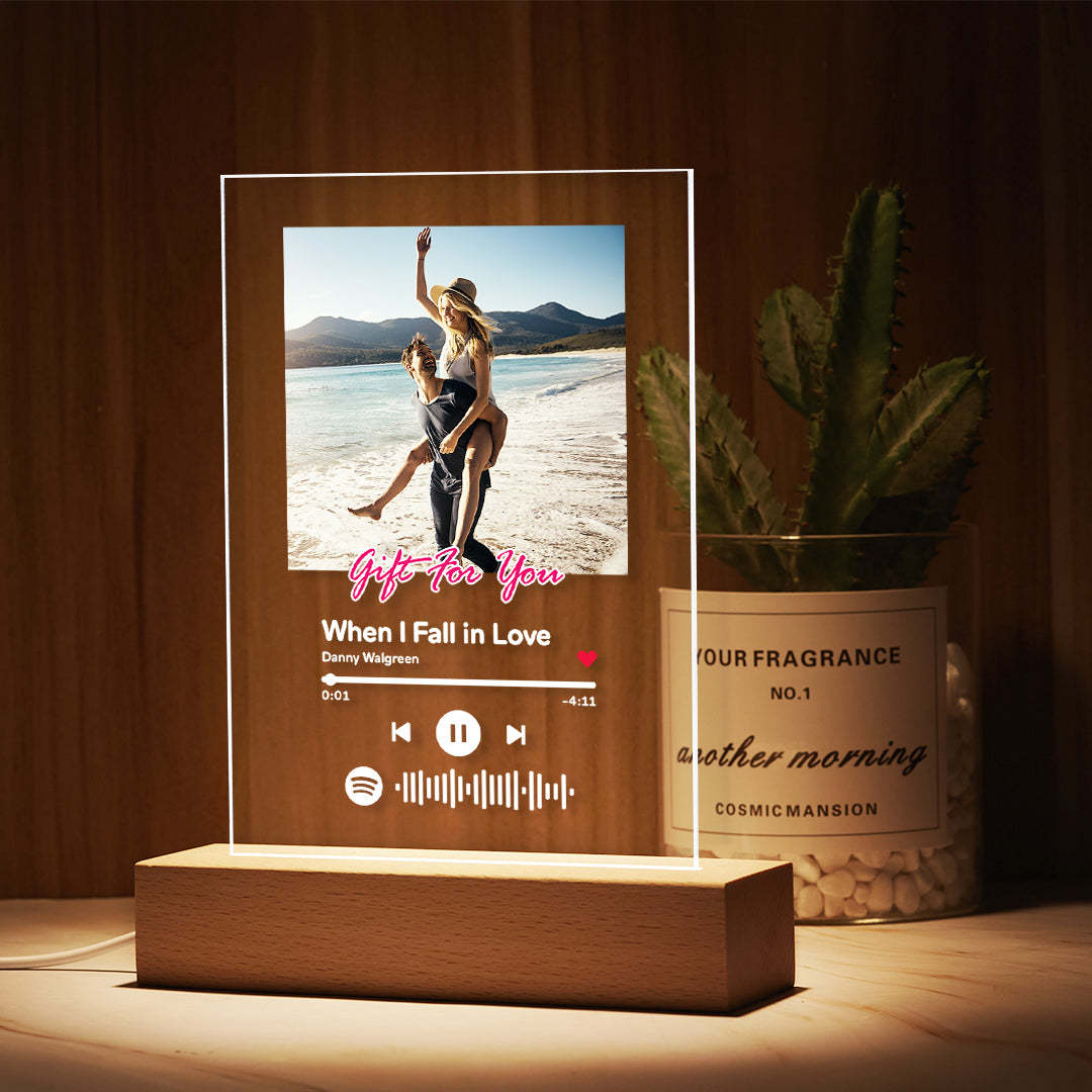 Custom Spotify Glass Code Acrylic Keychain/Plaque/Night Light Christmas Gift