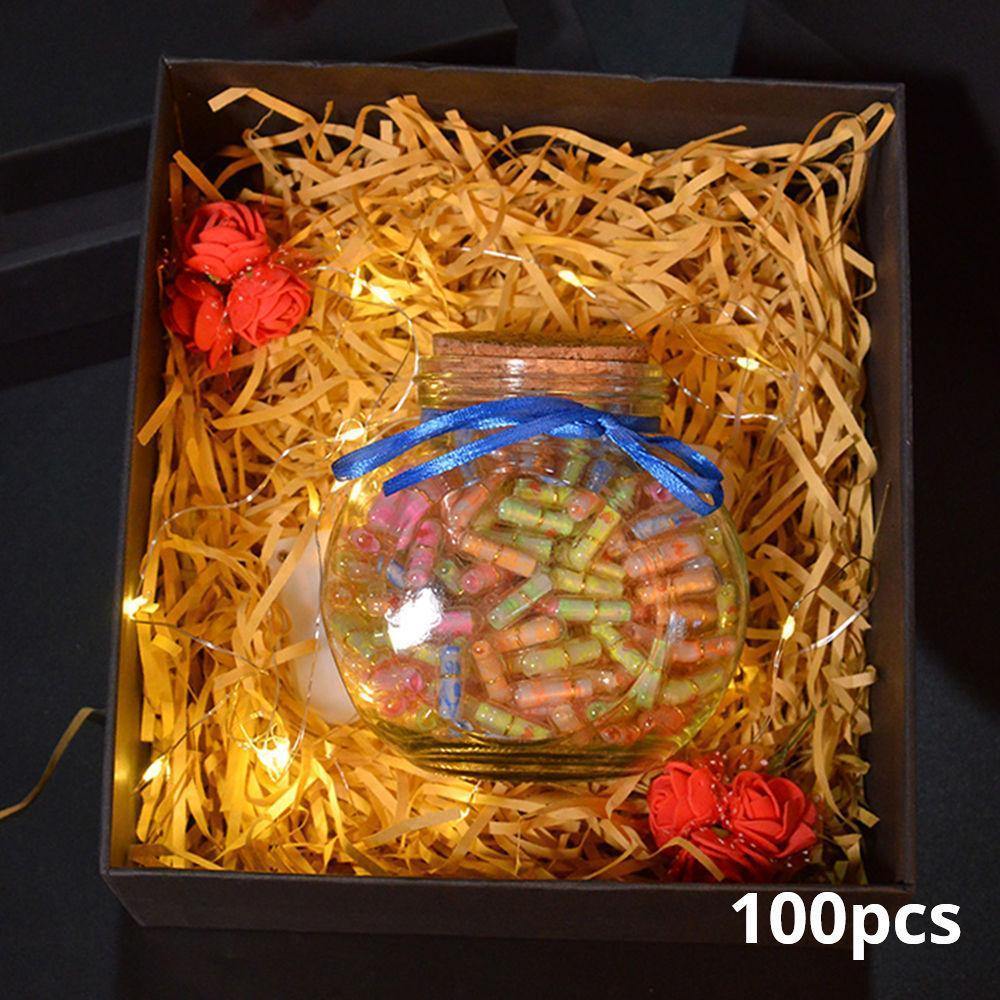 100pcs DIY Glow Mini Shaped Message Capsule Letter in a Bottole with Box