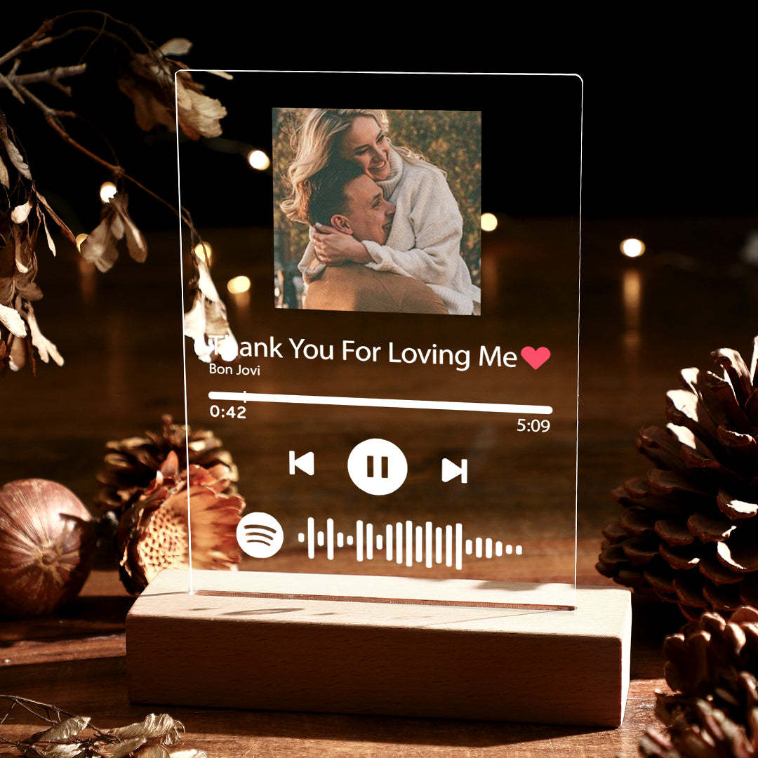 Custom Spotify Glass Plaque/Keychain/Night Light For Lovers