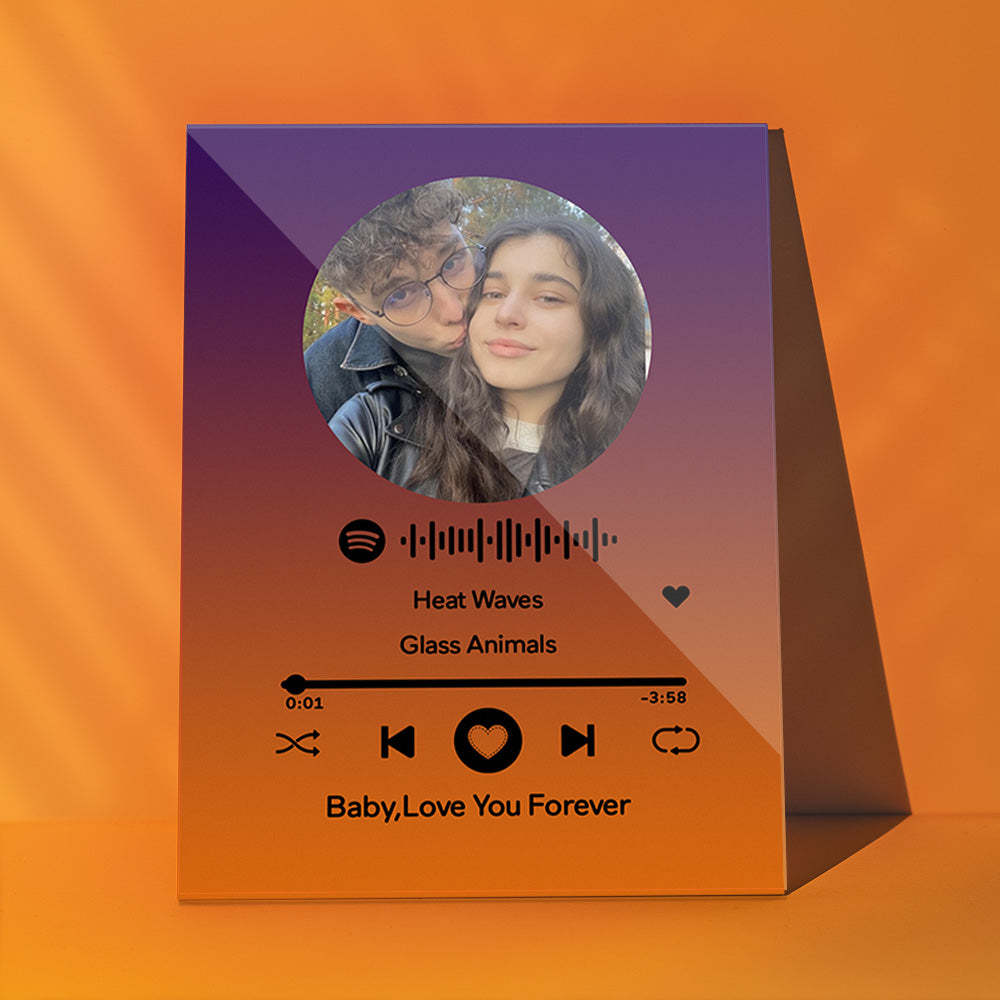 Custom Spotify Plaque Personalized Gradient Color Acrylic Keychain