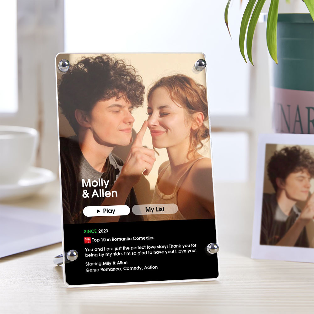 Custom Movie Poster  Personalized Photo Plaque Couples Gift for Her