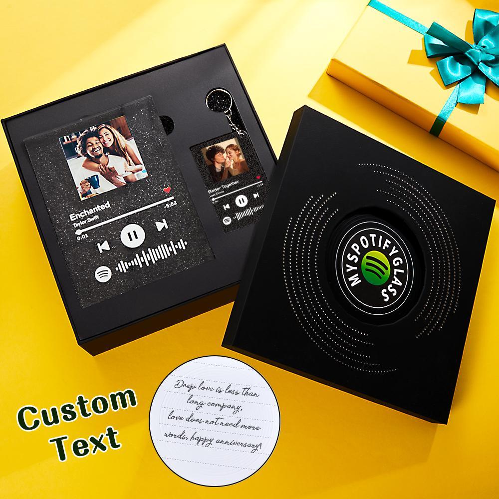 Plaque/Keychain Gift Box - Black Cardboard Gift Box with Sponge