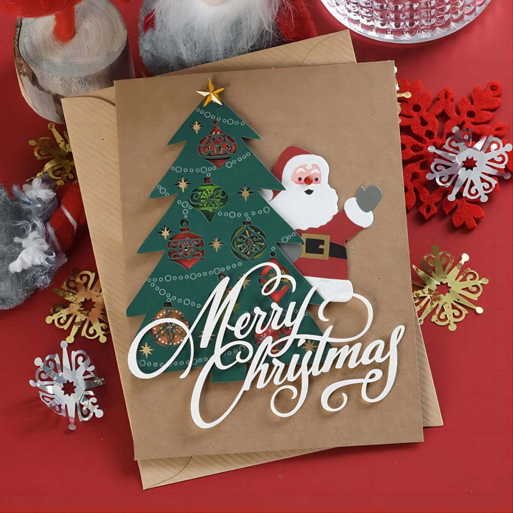 Christmas Tree Greeting Card Gift for New Year Xmas
