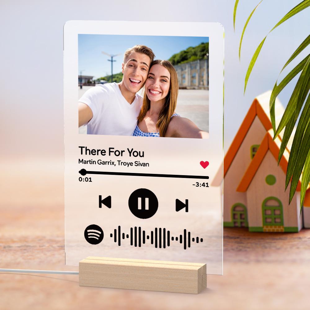 Custom Spotify Glass Night Light Personalized Spotify Code Plaque Night Light