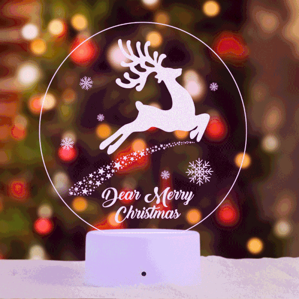 Custom Christmas Gifts Deer Night Light Personalised LED Name Lamp Christmas Decoration