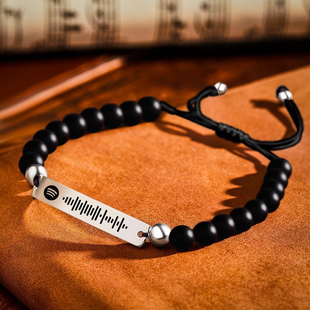 Custom Music Spotify Code Men HandMade Bracelet Personalized Song Code Jewelry