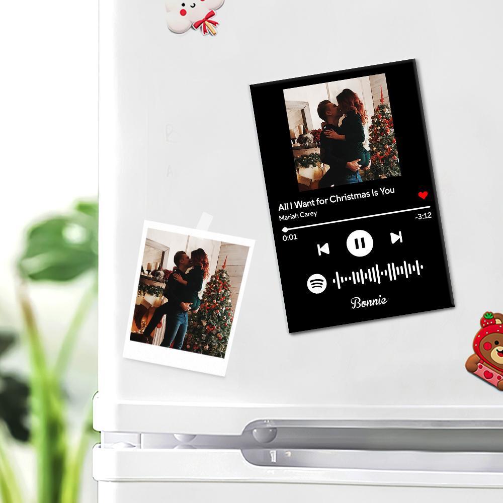 Custom Spotify Code Music Song Fridge Magnet With Text Yellow