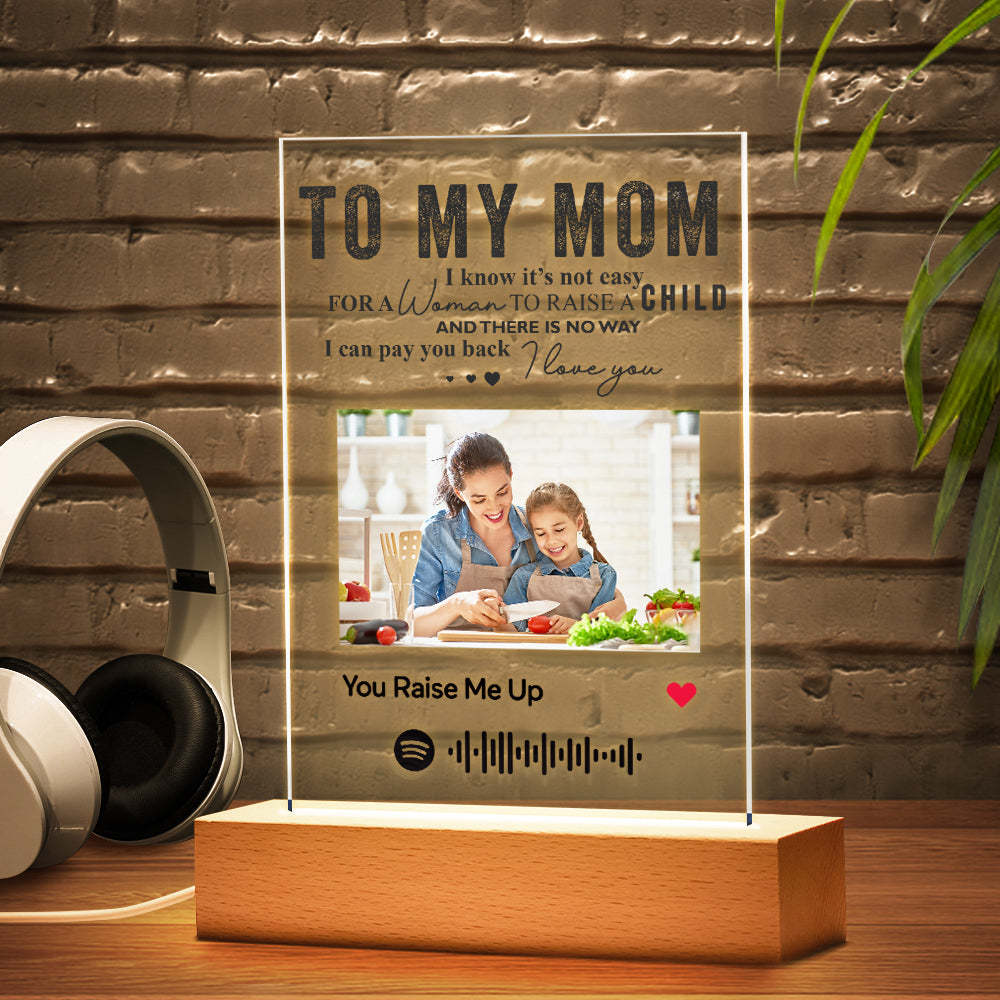 TO MY MOM - Custom Spotify Glass Plaque/Keychain/Night Light Gifts For Mother