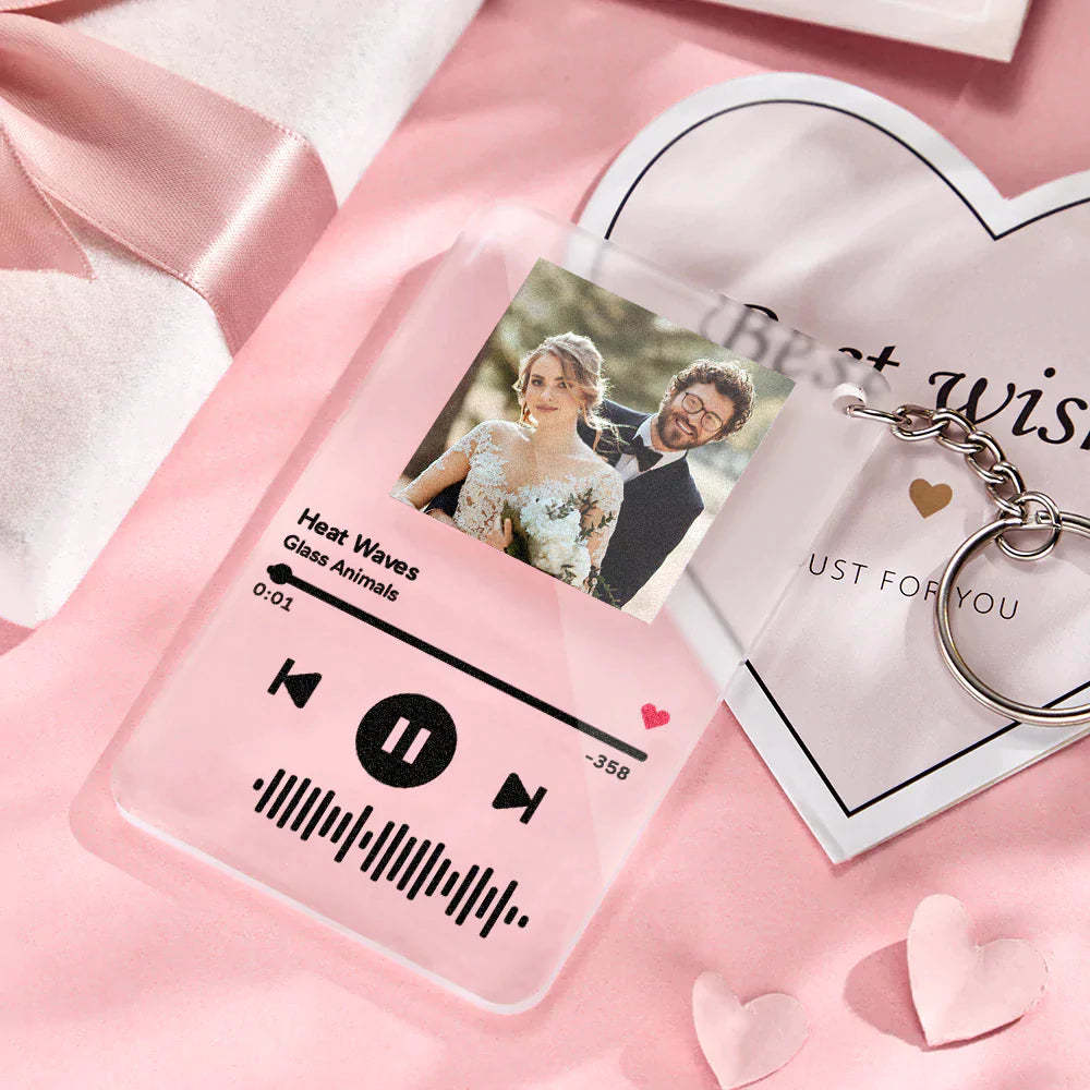 Custom Scannable  Music Code Acrylic Glass Plaque/Keychain/Night Light- Custom Best Gift For Lover