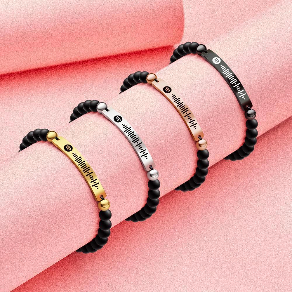 Custom Music Spotify Code Men HandMade Bracelet Personalized Song Code Jewelry