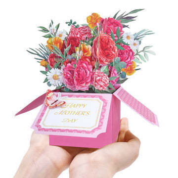 Happy Mother's Day Pop up Card Pink Flowers Card for Mother's Day