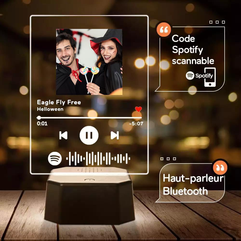 Halloween Gift Custom Spotify Night Light with 7 Colors Personalized Night