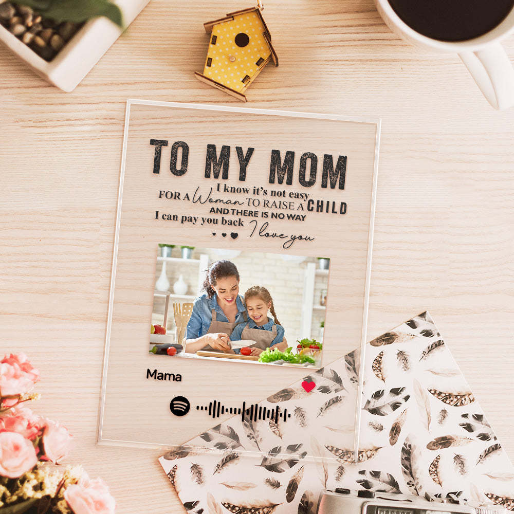 TO MY MOM - Personalized Spotify Code Music Plaque(4.7in x 6.3in)