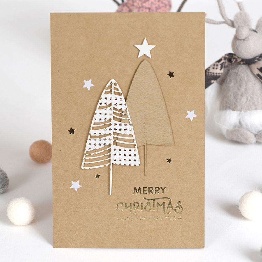 Feather Christmas Castle Paper Card 3D Pop Up Greeting Card