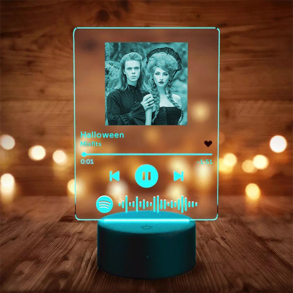 Custom Spotify Code Bluetooth Speaker Nightlight with 7 Colors Spotify Bluetooth Player Halloween Gifts