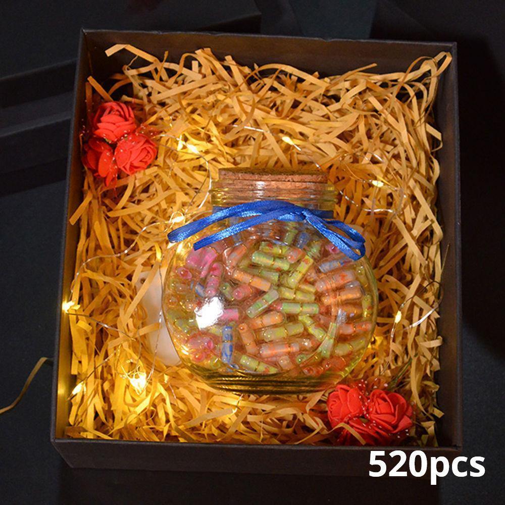 520pcs DIY Glow Mini Shaped Message Capsule Letter in a Bottole with Box