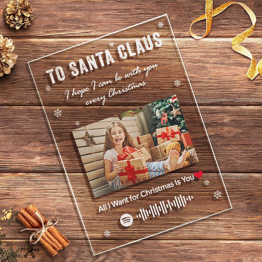 TO SANTA CLAUS - Personalized Spotify Code Music Plaque(4.7in x 6.3in) Best Gift For Christmas