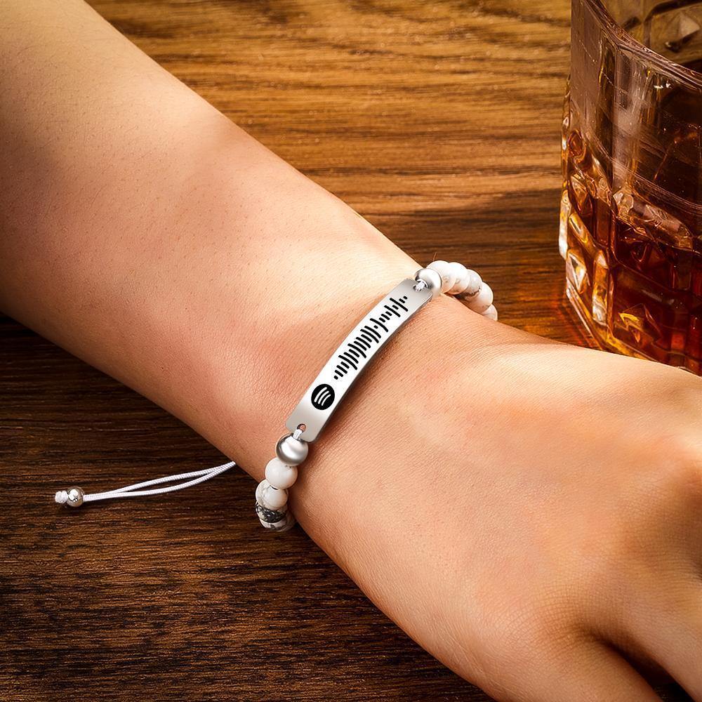 Custom Music Spotify Code Men HandMade Bracelet Personalized Song Code Jewelry