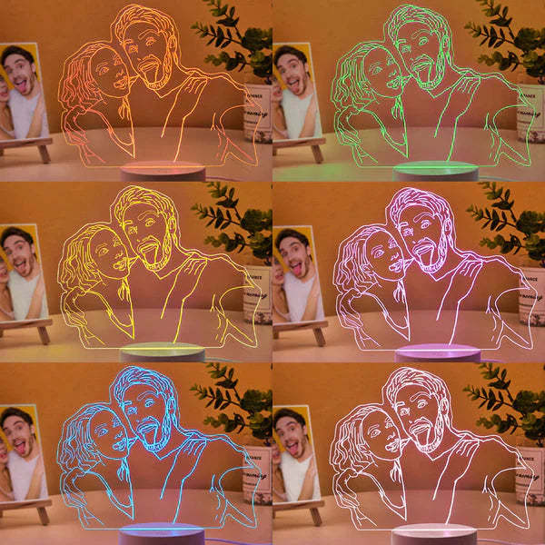 Personalized 3D Photo Nightlight Engraved Text Lamp Gifts For Mom
