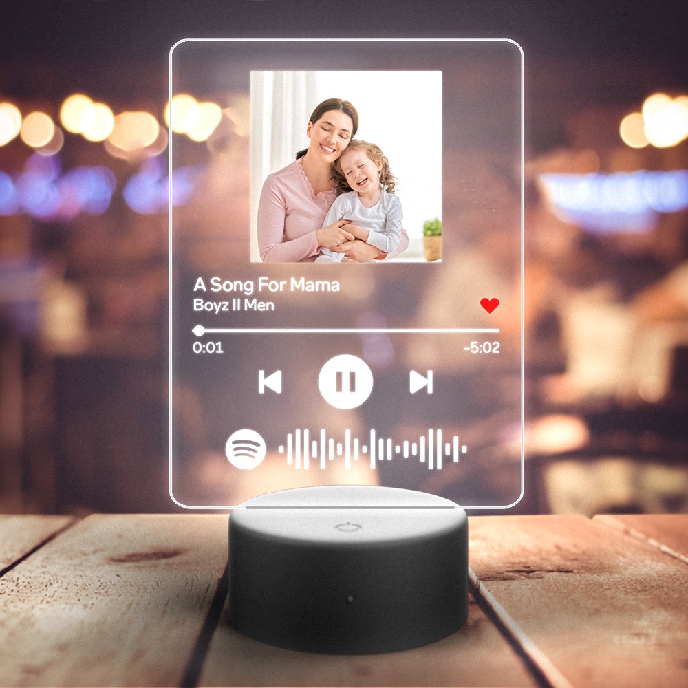 Custom Spotify Night Light with 7 Colors Personalized Night Light Gift For Mom