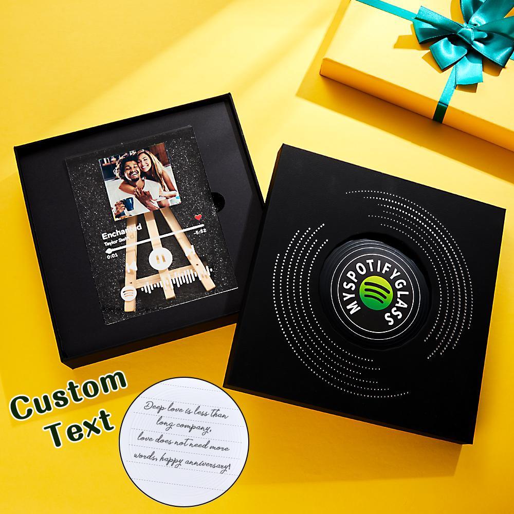 Stand Plaque Gift Box - Black Cardboard Gift Box with Sponge