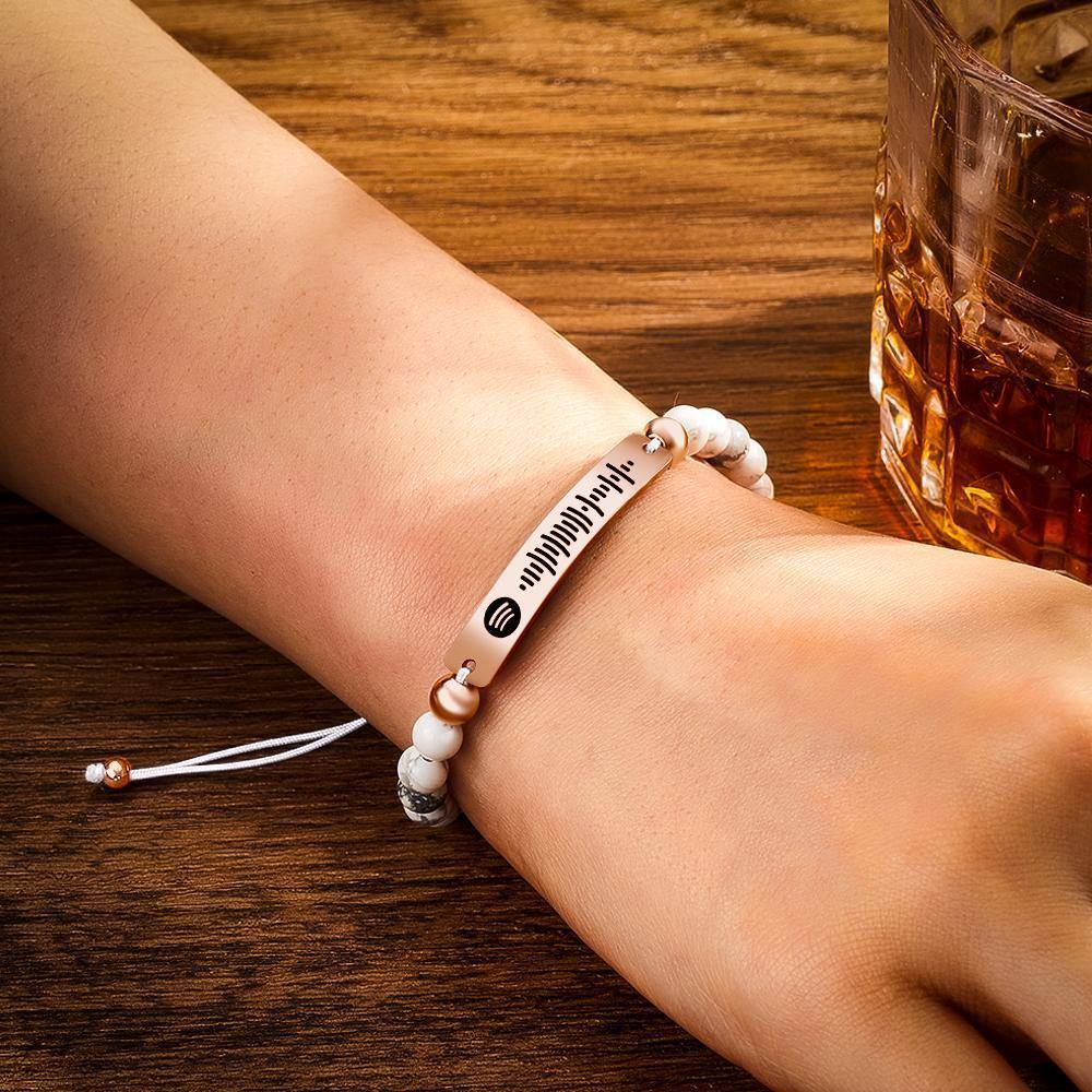 Custom Music Spotify Code Men HandMade Bracelet Personalized Song Code Jewelry