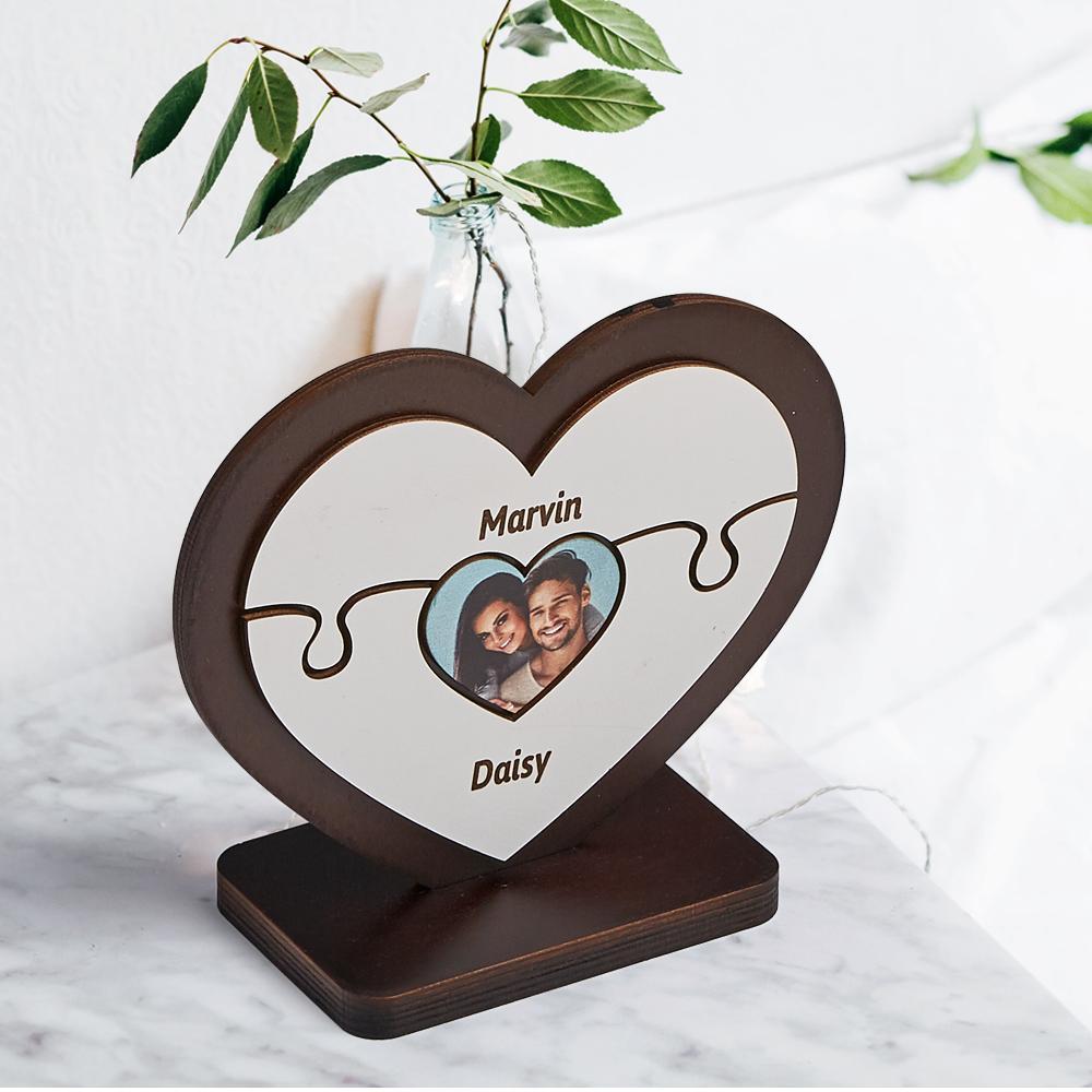 Gift for Father Personalised Heart Wooden Table Frame