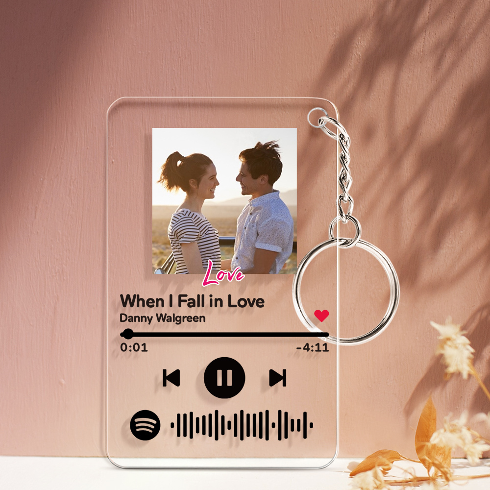 Gift For Her Custom Spotify Code Acrylic Plaque/Night Light/Keychain