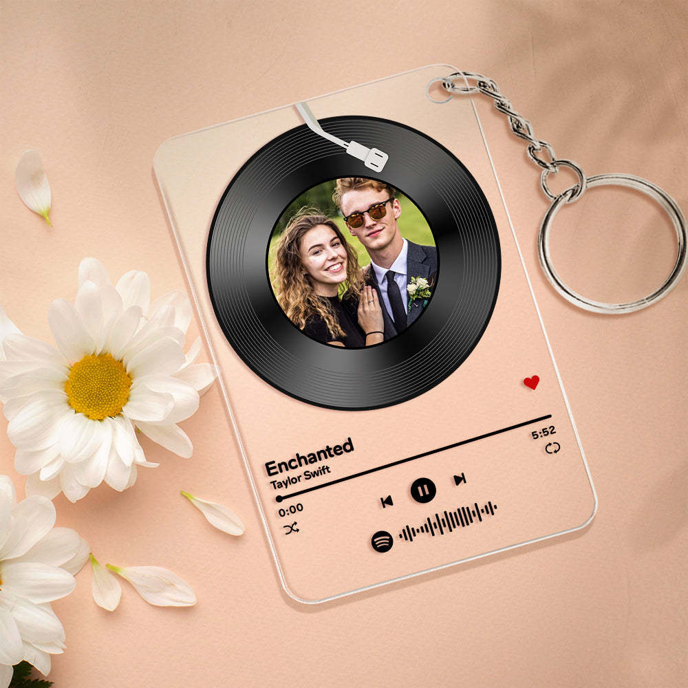 Custom Disc Spotify Code Music Plaque Keychain /Plaque /Lamp-Custom Record Keychain For Her